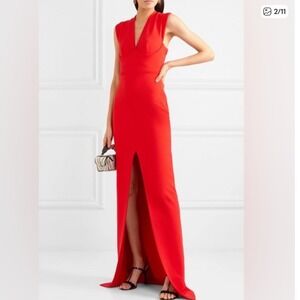 Solace London‎ Ziva Maxi Dress Red V-Neck Sleeveless Evening Formal Gown